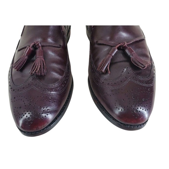 Allen Edmonds Manchester Wingtip Tassel Dress Shoes Loafer Mens 11 E Oxblood Red - Picture 11 of 12
